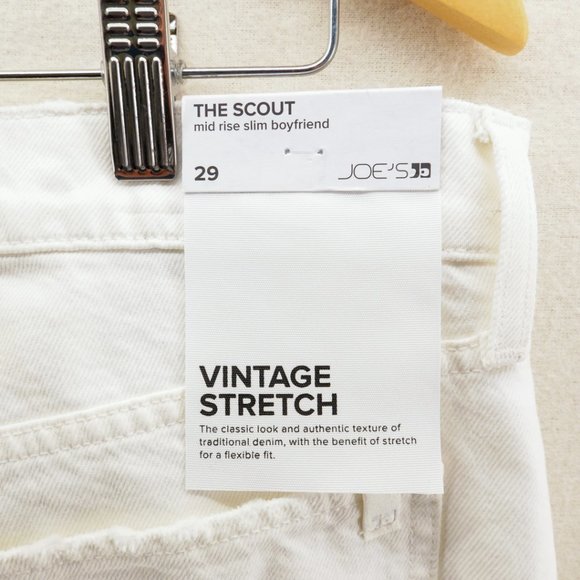 Joes Womens Scout Distressed Mid Rise Slim Boyfriend Cropped Jeans White - Picture 9 of 12